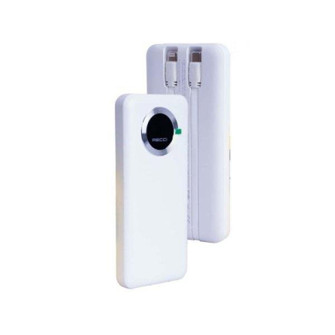 Recci RPB-P16 Power Bank, 10000mAh, 3 Ports - White