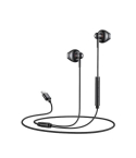Yesido Earphones with Wired Control and Ergonomic Design, 3 Buttons and Type-C Connector, YH49 - Black