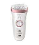 Braun Silk-epil 9 Wet and Dry Epilator 40 MicroGrip Tweezers 2 Speeds 4 Extras in White - SES 9720 | جهاز إزالة الشعر براون سيلك إبيل 9 للاستخدام الجاف والرطب 40 ملقط MicroGrip سرعتان 4 ملحقات باللون أبيض - SES 9720