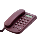 El Adl Tech 920C Corded Landline Phone, Digital Screen - Red