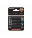 Panasonic BK-3HCDE Eneloop Pro Rechargeable AA Batteries, 2500mAh, 2 Pieces - Black