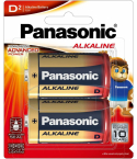 Panasonic Alkaline D Batteries, 2 Pieces - Multicolor