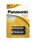 Panasonic Alkaline Power AA Batteries, 2 Pieces - Black