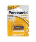 Panasonic LR03APB/2BP Alkaline AAA Battery, 1.5V, 2 Pieces - Multicolor