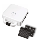 Kenwood 2 in 1 Sandwich Maker, 1300 Watt, White Black - SMP94.A0WH
