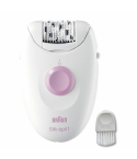 Braun Silk-épil 1 Corded Epilator 20 Tweezers in White and Pink - SE1170 | ماكينة إزالة الشعر براون سيلك إبيل 1 سلكية 20 ملقاط باللون أبيض ووردي - SE1170