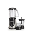 BLACK+DECKER Blender With Grinder and Chopper, 600 Watt, 1.5 Liter, Black Silver - BX600G