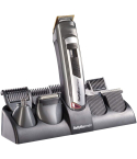 BaByliss 10-in-1 Titanium Multi Grooming Trimmer 5 Heads Charging Stand in Black - E826E | مجموعة تشذيب بيبي ليس 10 في 1 بشفرات تيتانيوم 5 رؤوس قاعدة شحن باللون أسود - E826E