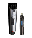 BaByliss Beard Nose and Ear Trimmer Set 20 Length Settings (1–20 mm) in Black and Silver - E825PE | مجموعة بيبي ليس لتشذيب اللحية والأنف والأذن 20 درجة طول (1–20 مم) باللون أسود وفضي - E825PE