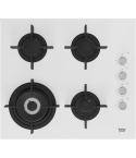 Beko Built-in Gas Hob, 60 cm, 4 Burners in White - HILW 64122 SWE | مسطح غاز بلت ان بيكو، 60 سم باللون أبيض - HILW 64122 SWE