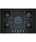Bosch Built-in Gas Hob، 75 cm، 5 Burners in Black Glass - PPQ7A6B20 | مسطح غاز بلت ان بوش، 75 سم باللون أسود - PPQ7A6B20