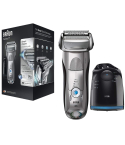 Braun Series 7 Wet & Dry Electric Foil Shaver 4 Shaving Elements Clean & Charge Station in Silver - 7899cc