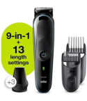 Braun Multi-Grooming Kit Series 5 Trimmer 9 in 1 100 Min Runtime in Black and Blue - MGK5280