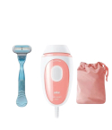 Braun Silk-expert Mini IPL Hair Removal Device 300 / 000 Flashes 3 Intensity Levels in White and Pink - PL1014