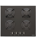 Dominox Built-in Gas Hob, 60 cm, 4 Burners in Black Glass - DHG6044GBKFCFEN | مسطح غاز بلت ان دومينوكس، 60 سم باللون زجاج أسود - DHG6044GBKFCFEN