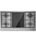 Ecomatic Built-in Mixed Gas & Ceramic Hob, 92 cm, 5 Zones (4 Gas + 1 Ceramic) in Stainless Steel - S963XLV | مسطح بلت ان غاز وسيراميك ايكوماتيك، 92 سم باللون ستانلس ستيل - S963XLV