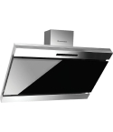 Ecomatic Kitchen Hood 90 cm in Black Crystal Glass / Stainless Steel | شفاط مطبخ إيكوماتيك 90 سم باللون زجاج كريستال أسود / ستانلس ستيل
