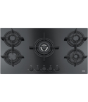 Franke Built-in Gas Hob، 90 cm، 5 Burners in Black Glass - FHCR9054GTCHEBKC | مسطح غاز بلت ان فرانكي، 90 سم باللون زجاج أسود - FHCR9054GTCHEBKC