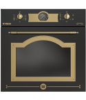 Fresh Built-in Gas Oven, 60 cm, 56 Liter, Electric Grill, With Fan, Rustic Black | فريش فرن غاز بلت ان، 60 سم، 56 لتر، شواية كهرباء، بالمروحة، أسود روستيك
