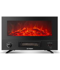Fresh Flame Effect Glass Electric Fireplace Heater, 2000 W in Matte Black, model Fire TV (500017062) | دفاية مدفأة كهربائية زجاجية بتأثير اللهب فريش، 2000 وات، اللون: أسود مط، موديل Fire TV (500017062)