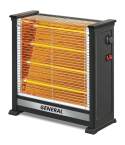General Quartz Halogen Heater, 1600 W, 4 Quartz Candles in Black, model GE-H105/4 | دفاية كوارتز هالوجين جنرال، 1600 وات، 4 شمعات كوارتز، اللون: أسود، موديل GE-H105/4