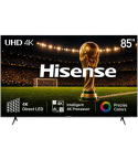Hisense 85 Inch Smart TV , 4K UHD LED Built-In Receiver, 85A6N in Black | شاشة تلفزيون سمارت هايسنس ، مقاس 85 بوصة ، LED ، دقة 4K UHD ، بريسيفر داخلي ، موديل 85A6N باللون أسود