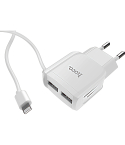 HOCO Wall Charger 10.5W in White | شاحن حائط هوكو 10.5 وات باللون أبيض