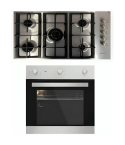 Nardy Built-in Kitchen Set, 90 cm, Two-piece Set in Stainless Steel - SCG55 AVX + FGX08XN | طقم مطبخ بلت ان ناردي، 90 سم باللون ستانلس ستيل - SCG55 AVX + FGX08XN