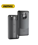 ريماكس USB-A بقوة 22.5 واط مع كابلين مدمجين من النوع C وبطارية 20000 مللي أمبير، أسود - RPP-38
