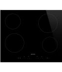 Smeg Built-in Ceramic Hob, 60 cm, 4 Zones in Black Glass - SE364TD | مسطح سيراميك بلت ان سميج، 60 سم باللون أسود - SE364TD
