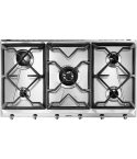 Smeg Built-in Gas Hob, 90 cm, 5 Burners, Cast Iron Pan Supports, Stainless Steel, SRV596GH5 | سميج مسطح غاز بلت ان، 90 سم، 5 شعلة، حوامل زهر، ستانلس ستيل، SRV596GH5