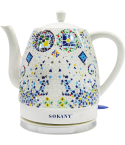 Sokany Electric Kettle 1.5 Liter in White | غلاية كهربائية سوكاني 1.5 لتر باللون أبيض