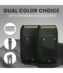 VGR 2-in-1 Rechargeable Foil Shaver with Pop-Up Trimmer 600 mAh in Green and Black - V-353 | ماكينة حلاقة في جي آر 2 في 1 قابلة للشحن بتريمر منبثق 600 مللي أمبير باللون أخضر وأسود - V-353