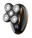 VGR Men's Head Shaver Grooming Kit 5 in 1 IPX5 Waterproof LED Display in Black and Gold - V-316 | طقم حلاقة وتنعيم الرأس للرجال في جي آر 5 في 1 مقاوم للماء IPX5 شاشة LED باللون أسود وذهبي - V-316