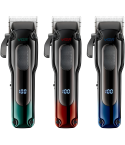 VGR Professional Hair Clipper LED Display 8 Guide Combs in Green and Black - V-013 | ماكينة حلاقة شعر في جي آر احترافية شاشة LED 8 أمشاط توجيه باللون أخضر وأسود - V-013