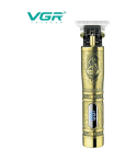 VGR Professional Hair Trimmer / LED Display / 3 Guide Combs / Gold / V-091